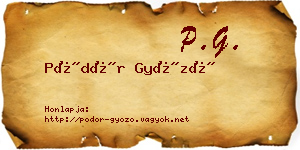 Pödör Győző névjegykártya